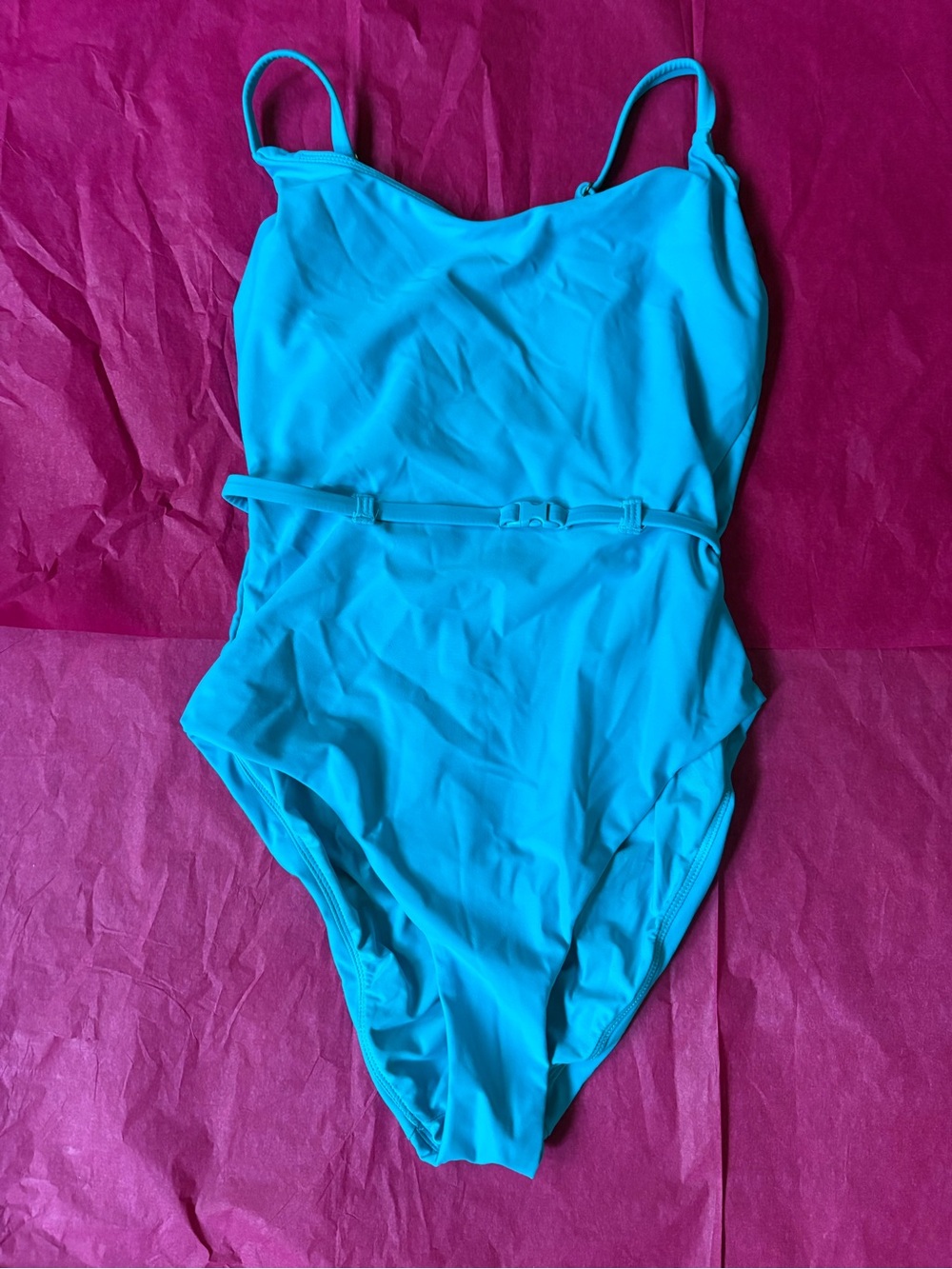 Andie Turquoise One-Piece Swimsuit with Slim Belt